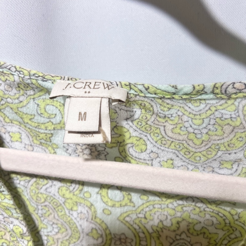 J Crew Paisley Medallion Green Women’s Tunic Size Medium - Picture 3 of 5